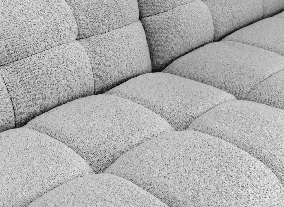 Canapé d'angle fixe effet peau de mouton gris BELLA - Angle droit - DécoInParis