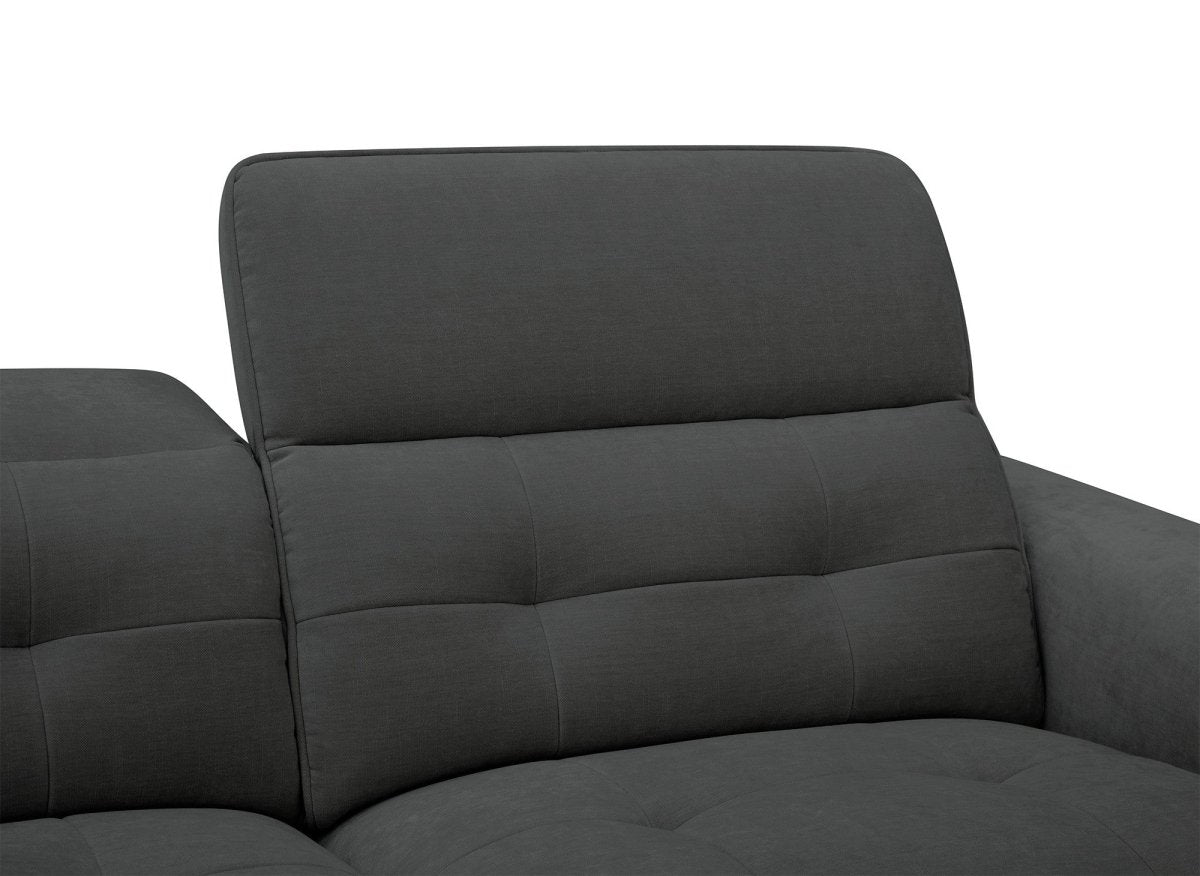 Canapé d'angle relax électrique en tissu gris FERDINAND - Angle gauche - DécoInParis