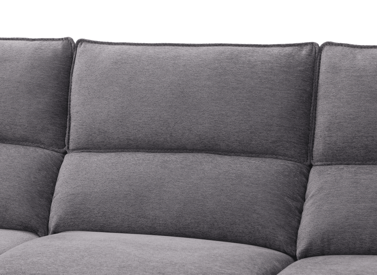 Canapé d’angle relax électrique en tissu gris foncé LUDMILA - Angle gauche - DécoInParis