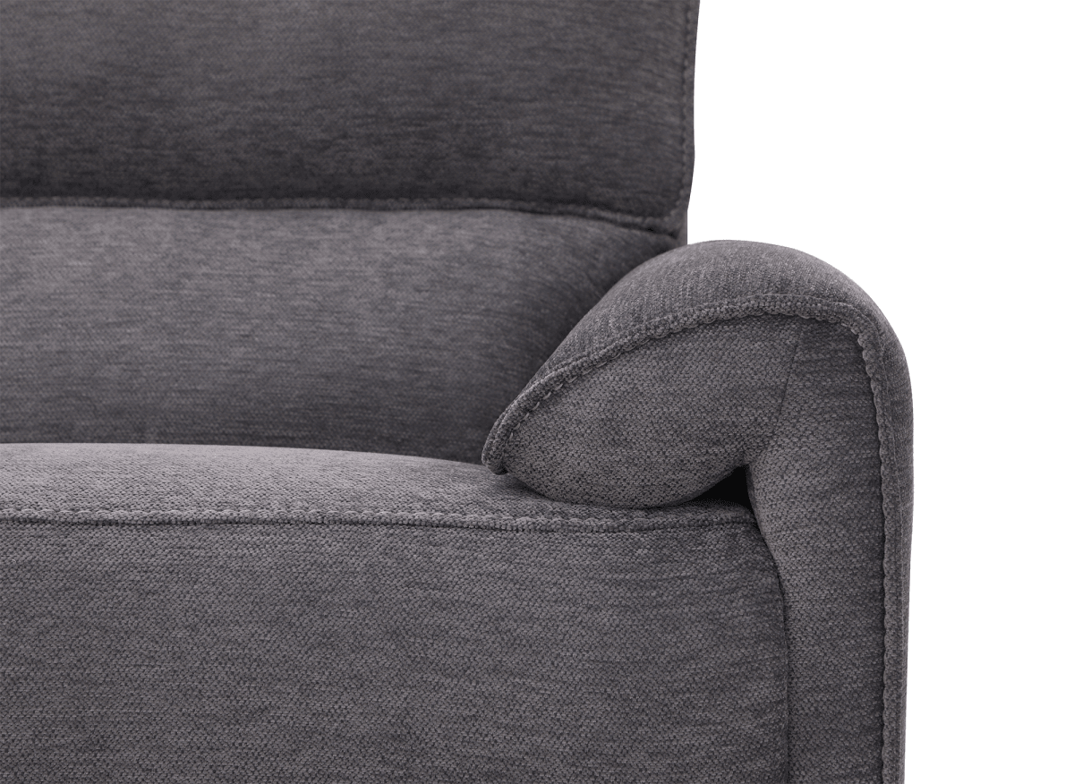 Canapé d’angle relax électrique en tissu gris foncé LUDMILA - Angle gauche - DécoInParis