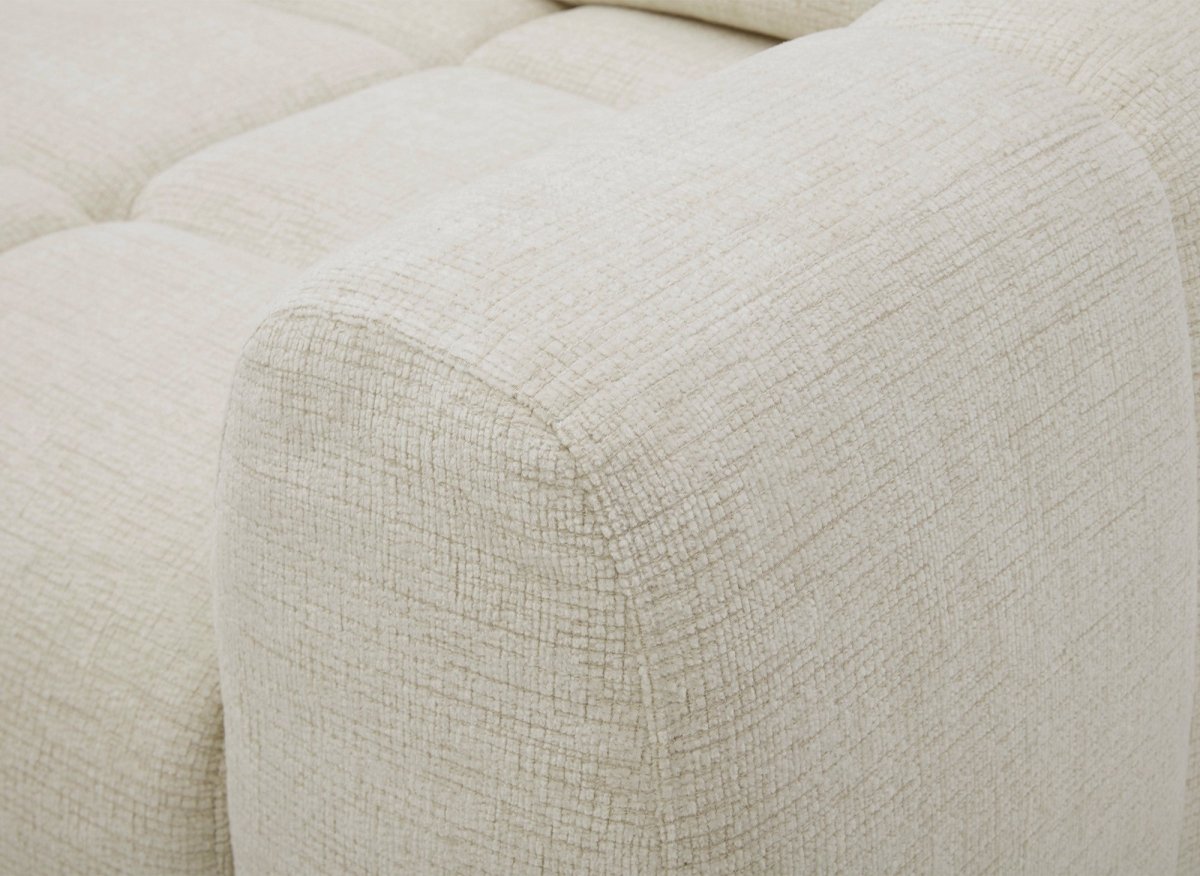 Canapé d'angle relax électrique en velours chiné beige DANIA - Angle gauche - DécoInParis