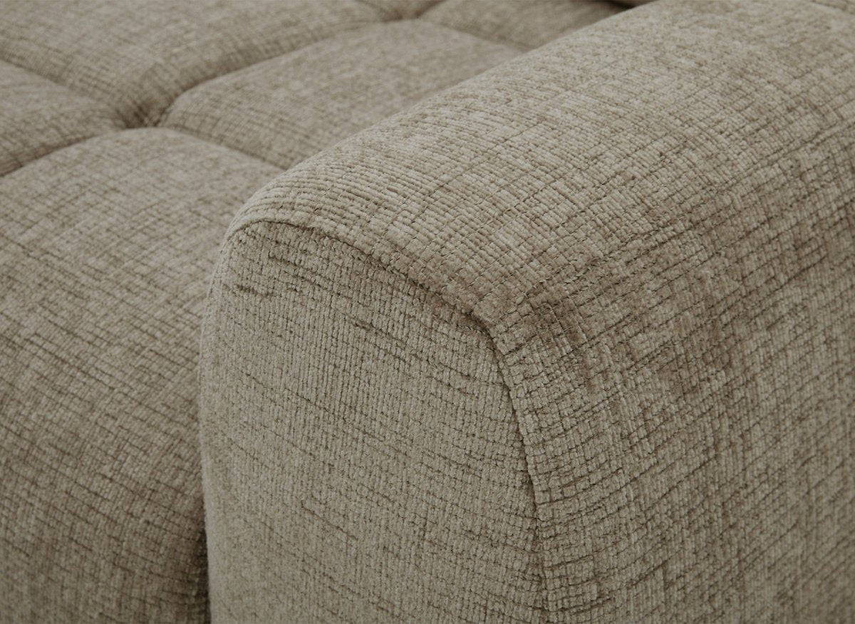 Canapé d'angle relax électrique en velours chiné taupe DANIA - Angle gauche - DécoInParis