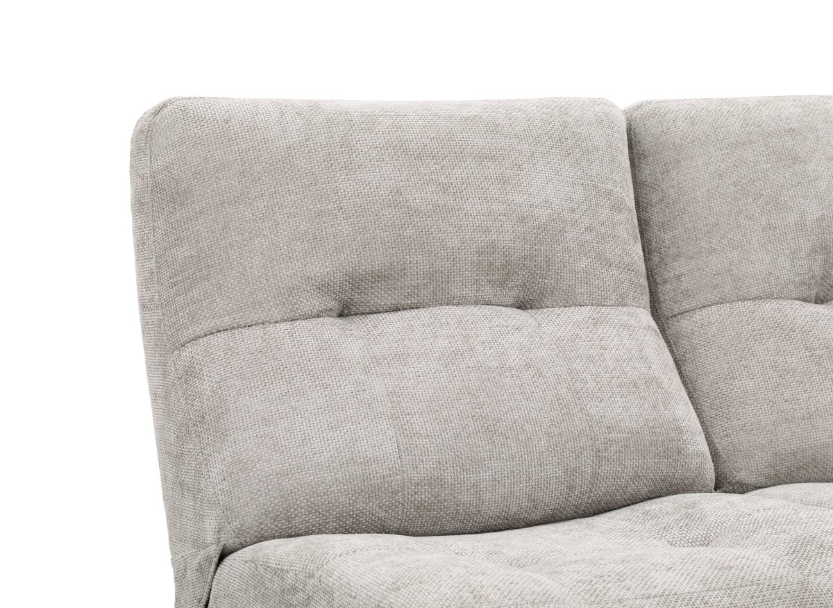 Canapé d'angle relax électrique en velours chiné taupe PALMIRE - DécoInParis