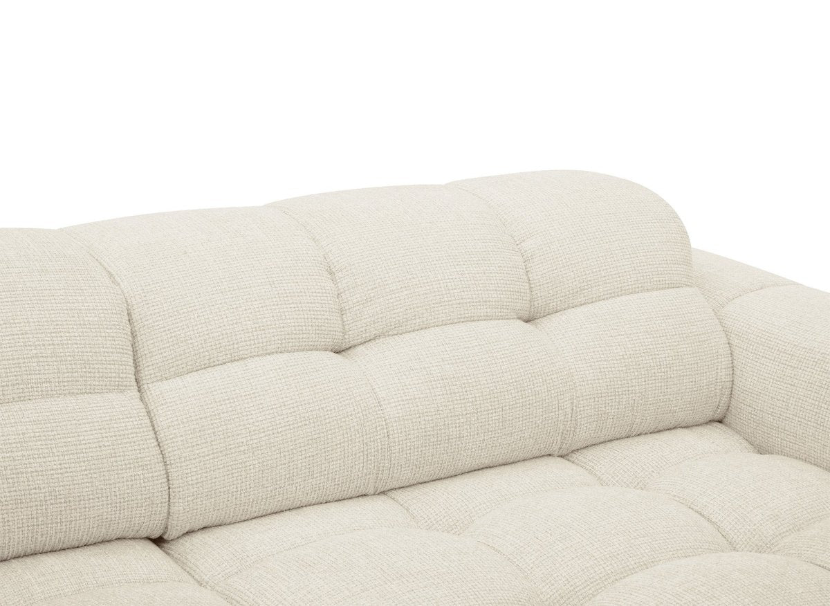 Canapé d'angle relax en velours texturé beige FEDORA - Angle droit - DécoInParis