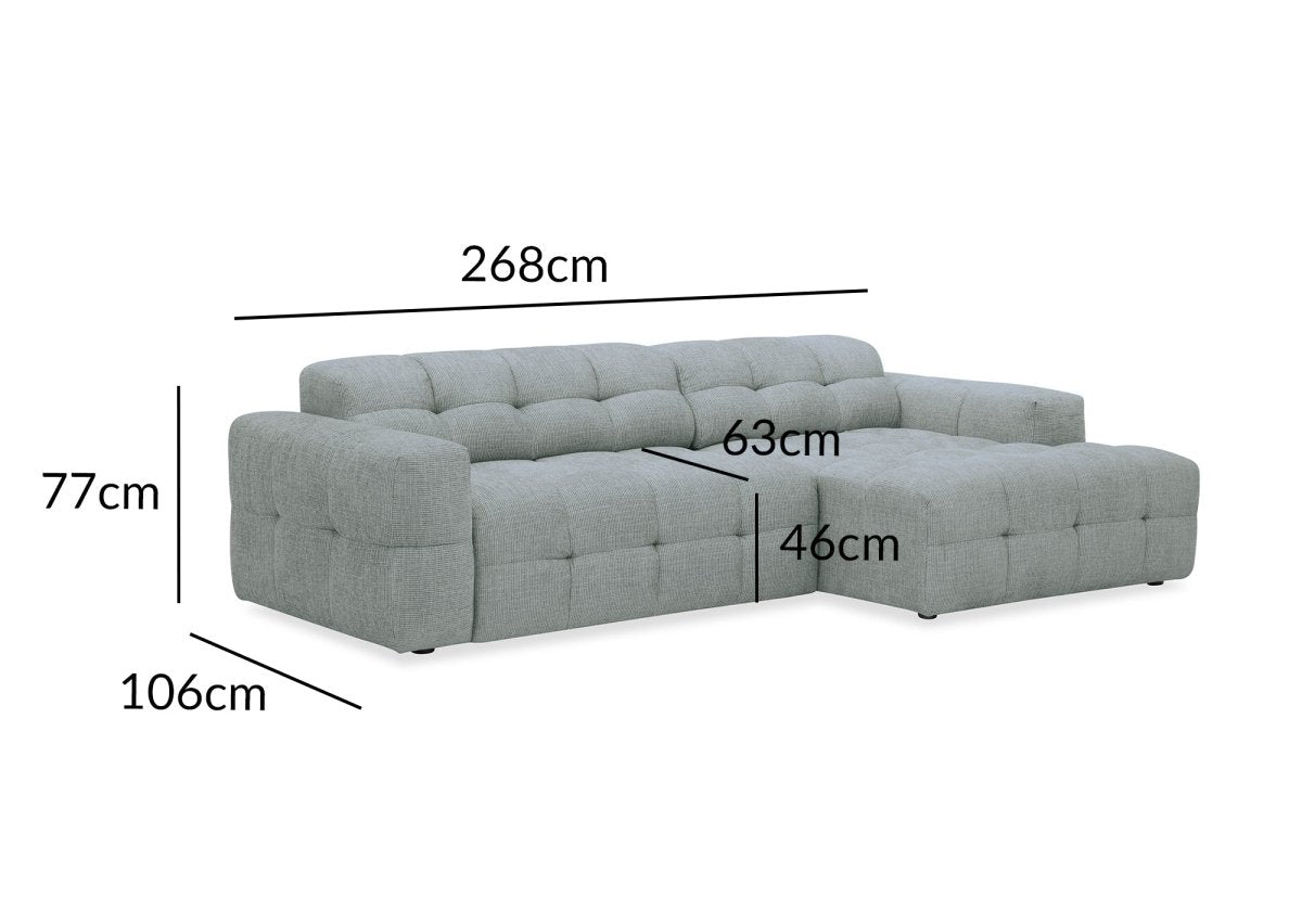 Canapé d'angle relax en velours texturé gris FEDORA - Angle droit - DécoInParis