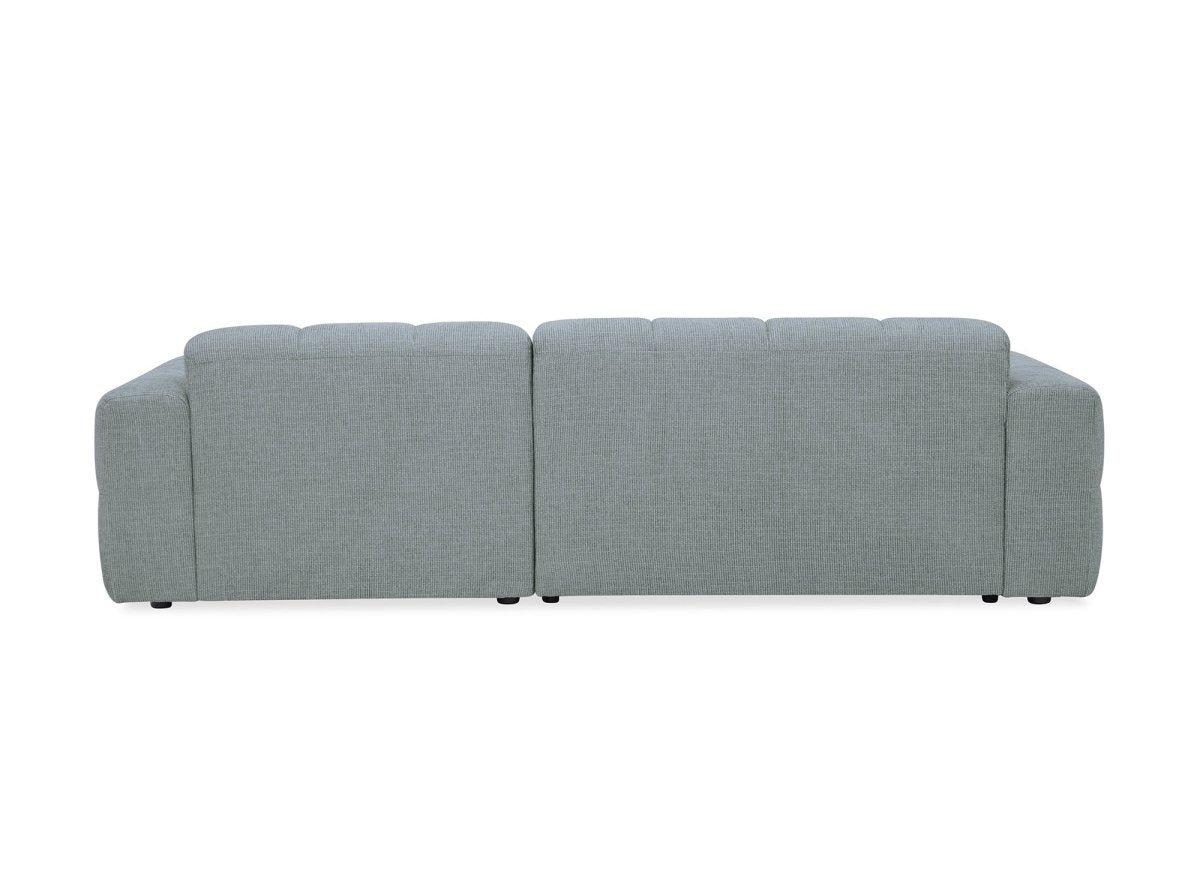 Canapé d'angle relax en velours texturé gris FEDORA - Angle droit - DécoInParis