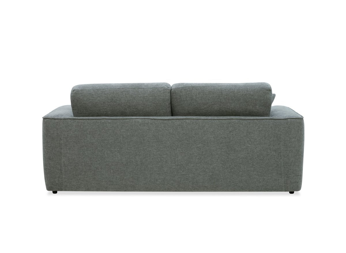 Canapé droit 3 places en velours chiné gris ABELIA - DécoInParis