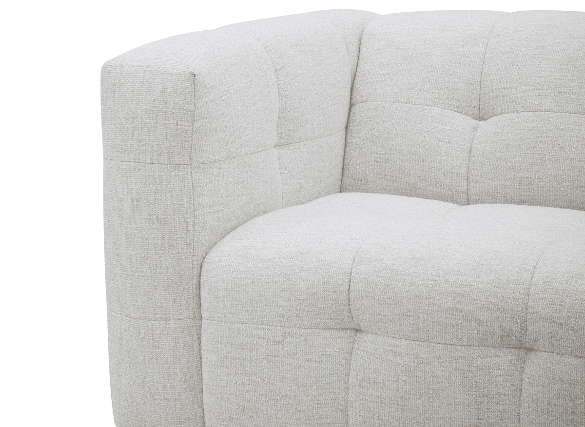 Canapé droit fixe 5 places en velours texturé beige ARELIA - DécoInParis