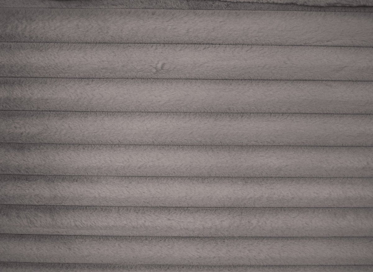 Canapé droit méridienne 1 place en velours gros côtelé gris DAHO - DécoInParis