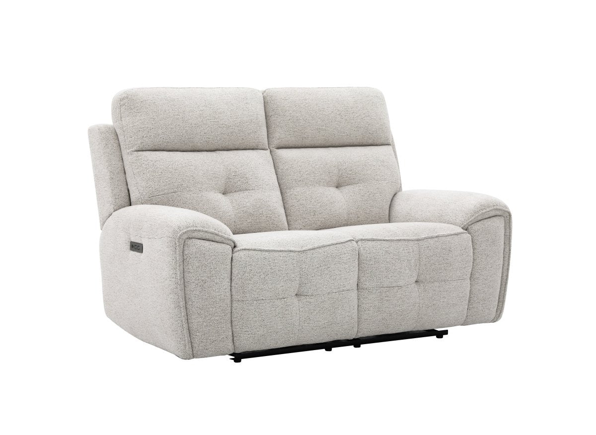 Canapé droit relax électrique 2 places en velours texturé beige PATRICIA - DécoInParis