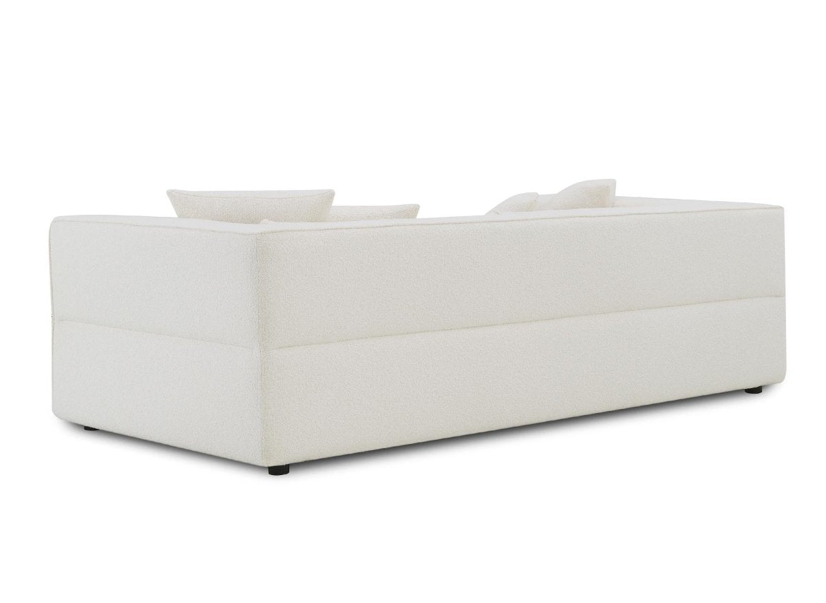 Canapé fixe 3 places effet peau de mouton beige EVELYNE - DécoInParis