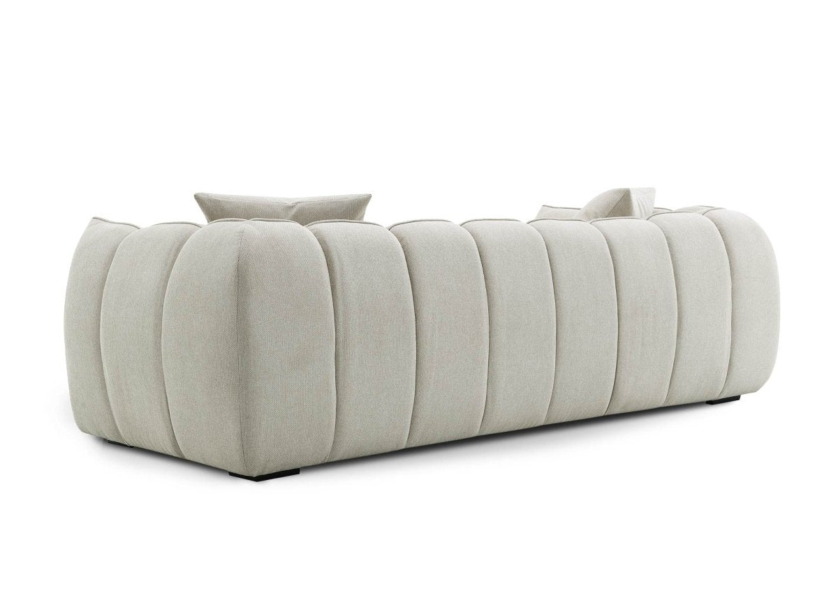 Canapé fixe 3 places en tissu beige ALISSA - DécoInParis