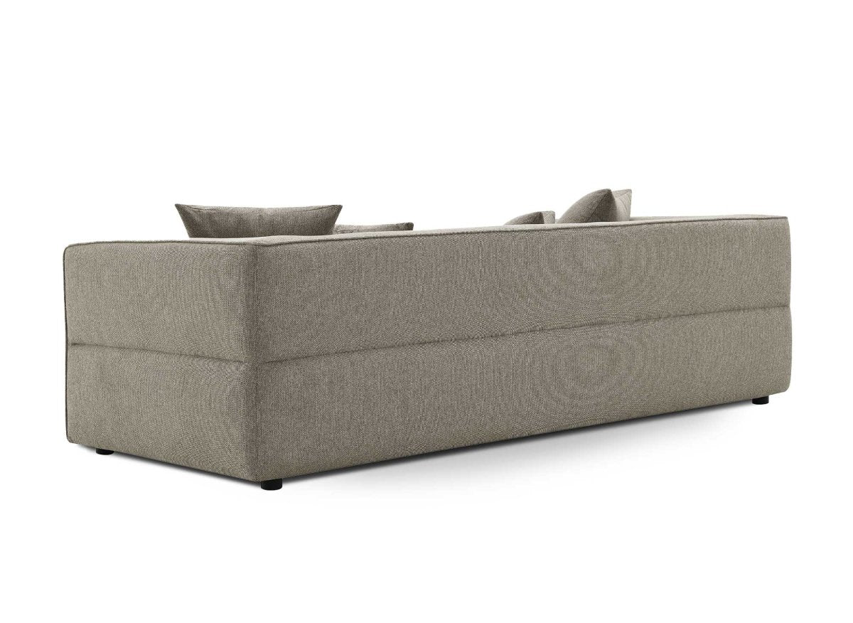 Canapé fixe 3 places en tissu taupe EVELYNE - DécoInParis