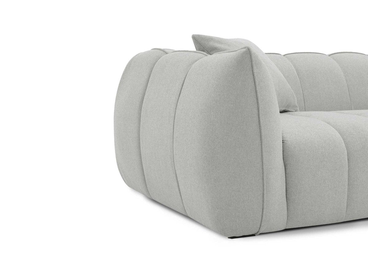 Canapé fixe 4 places en tissu gris ALISSA - DécoInParis