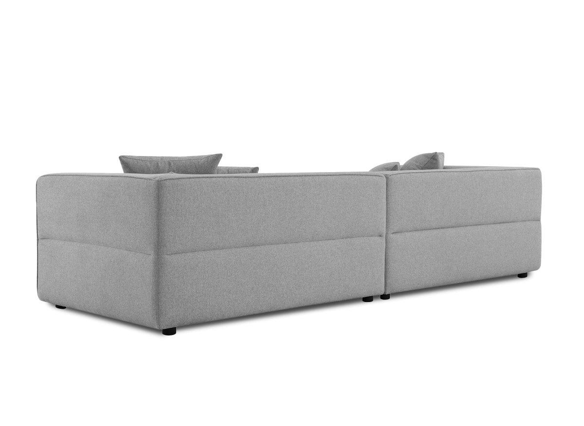 Canapé fixe 4 places en tissu gris EVELYNE - DécoInParis