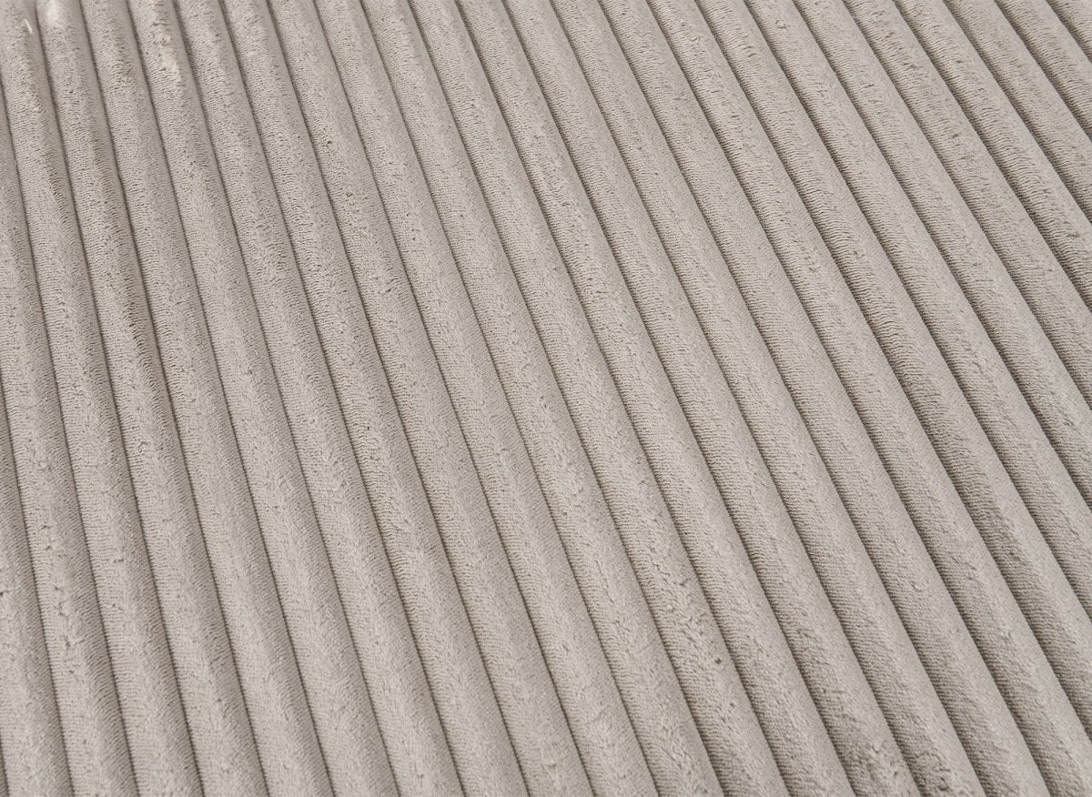 Canapé panoramique convertible avec coffre en velours côtelé épais taupe GAELLE - Angle Gauche - DécoInParis
