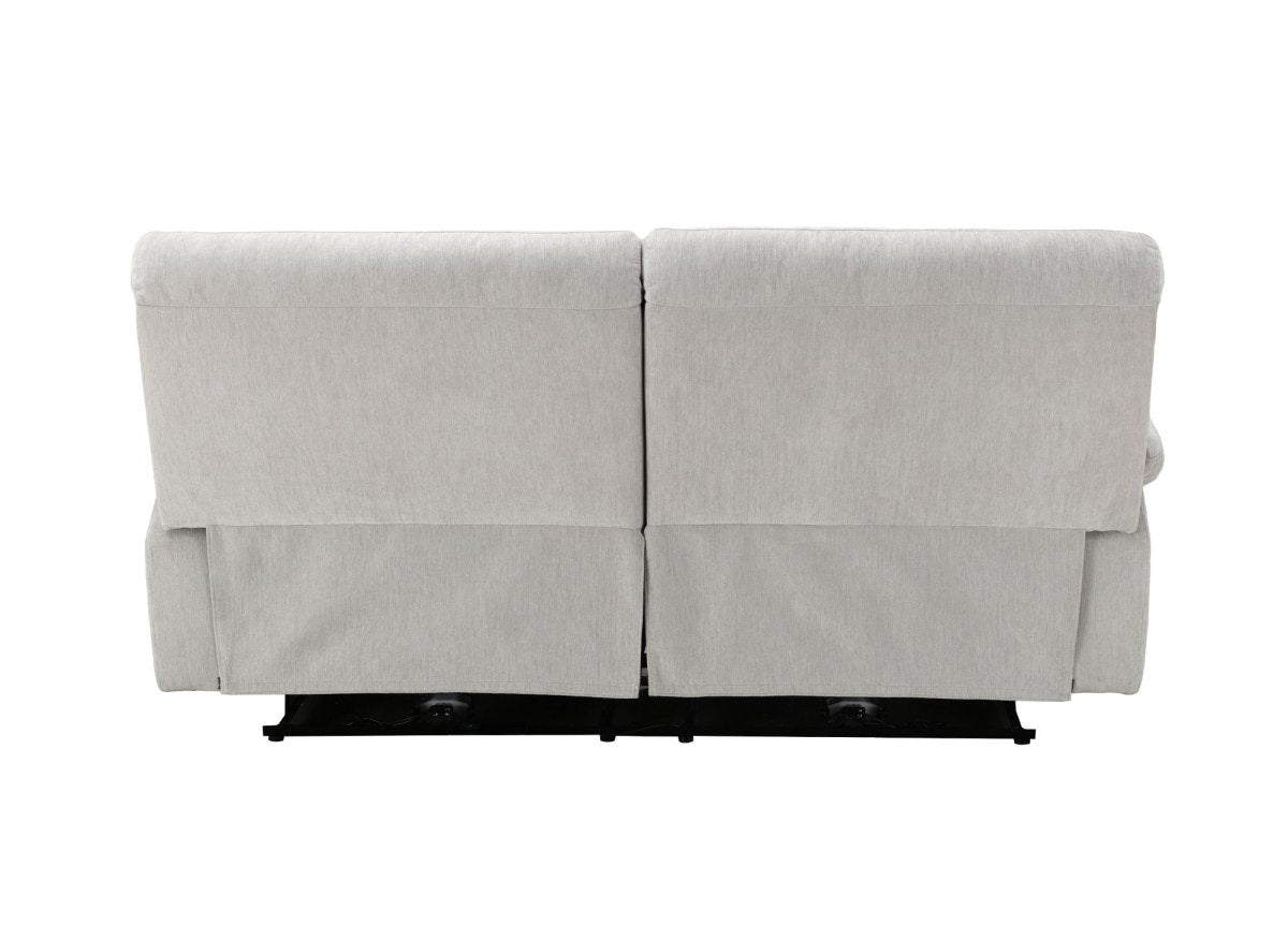 Canapé relax électrique 3 places en velours chiné beige KENDRA - DécoInParis