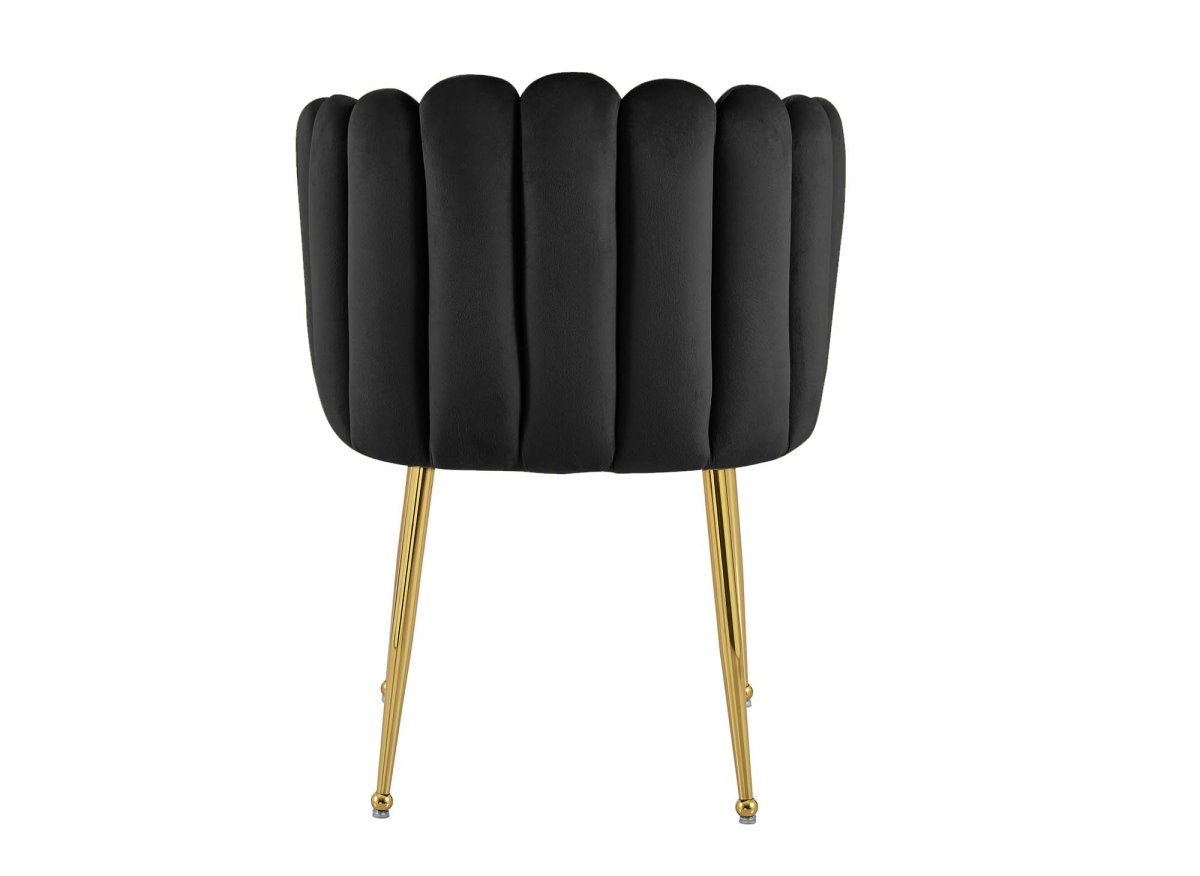 Chaise en velours noir pieds en métal doré HAYDEN - DécoInParis