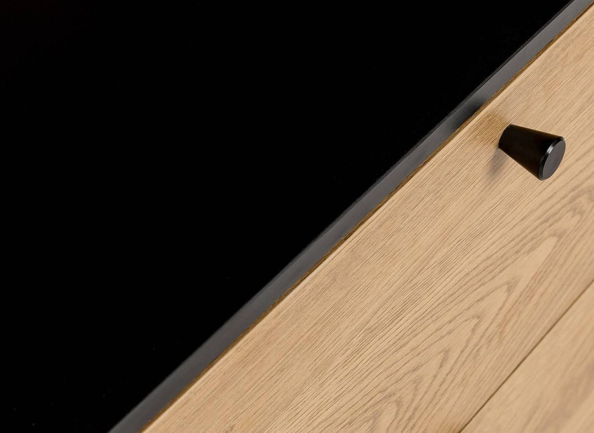 Commode 2 tiroirs en bois clair et métal noir SOHANE - DécoInParis