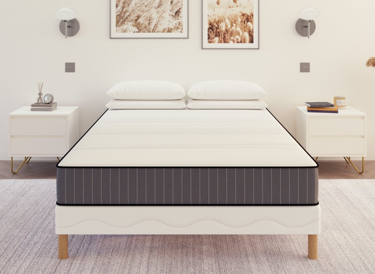 Ensemble 140x190 sommier tapissier + Matelas en mousse 20 cm - AWAN - DécoInParis