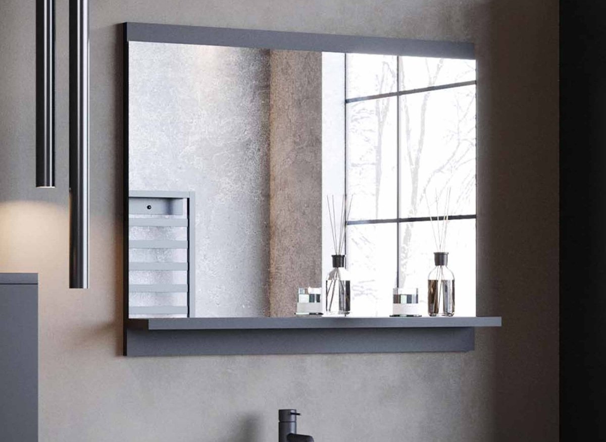 Ensemble meubles salle de bain design suspendu - Noir mat ALBY - DécoInParis