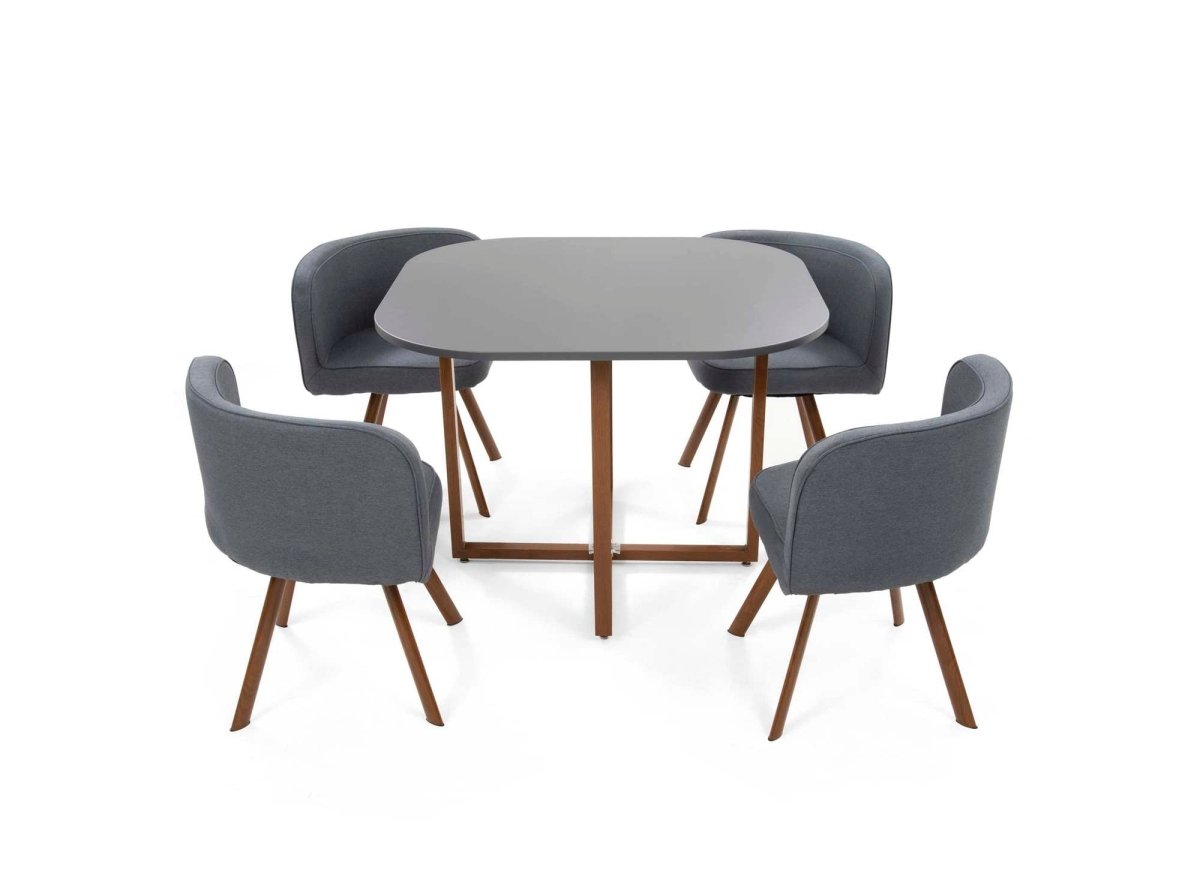 Ensemble table + 4 chaises encastrables grises FLEN - DécoInParis