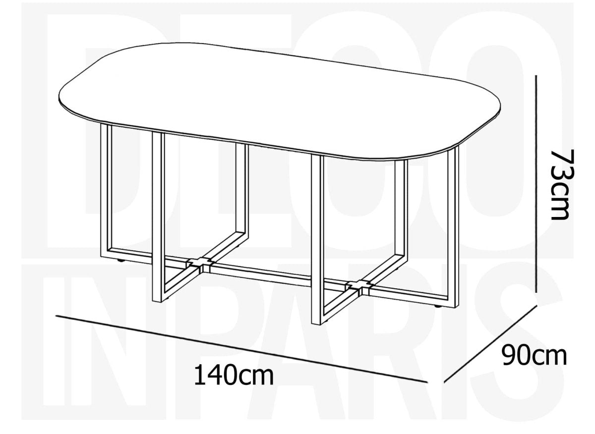Ensemble table + 6 chaises encastrables beige FLEN XL - DécoInParis