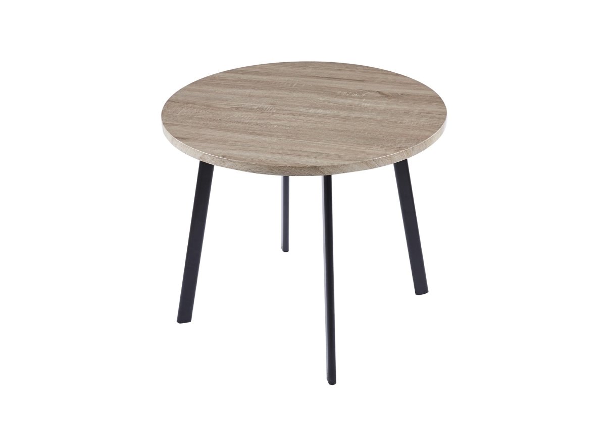 Ensemble table à manger en bois gris clair avec 4 tabourets gris IRINA - DécoInParis