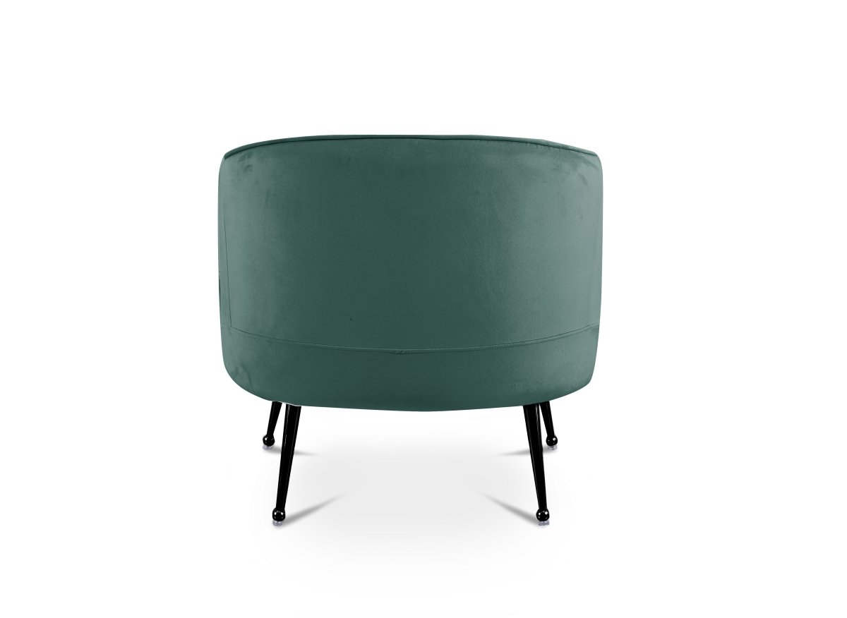 Fauteuil cabriolet en velours vert d'eau pieds noir TRECY - DécoInParis