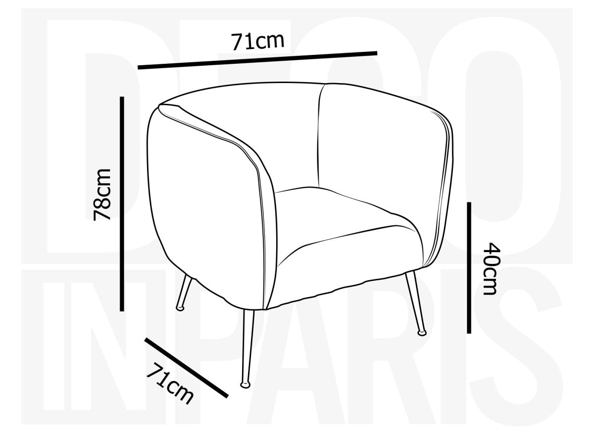 Fauteuil cabriolet tissu bouclette blanc PERRY - DécoInParis