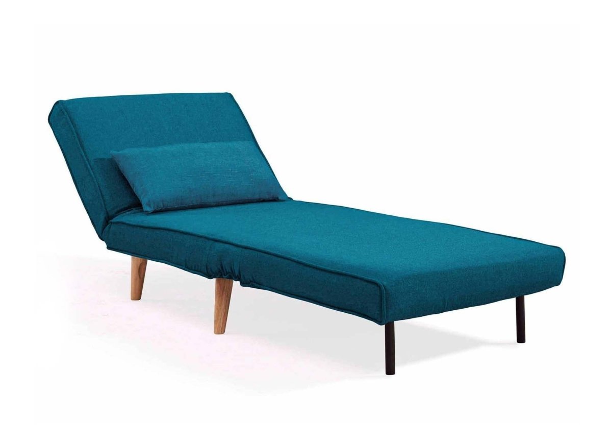 Fauteuil convertible en tissu bleu TONKA - DécoInParis