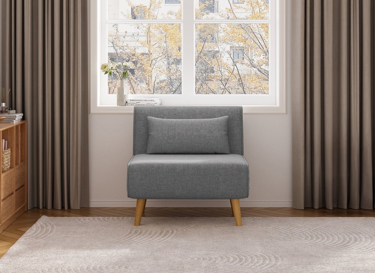 Fauteuil convertible en tissu gris TONKA - DécoInParis