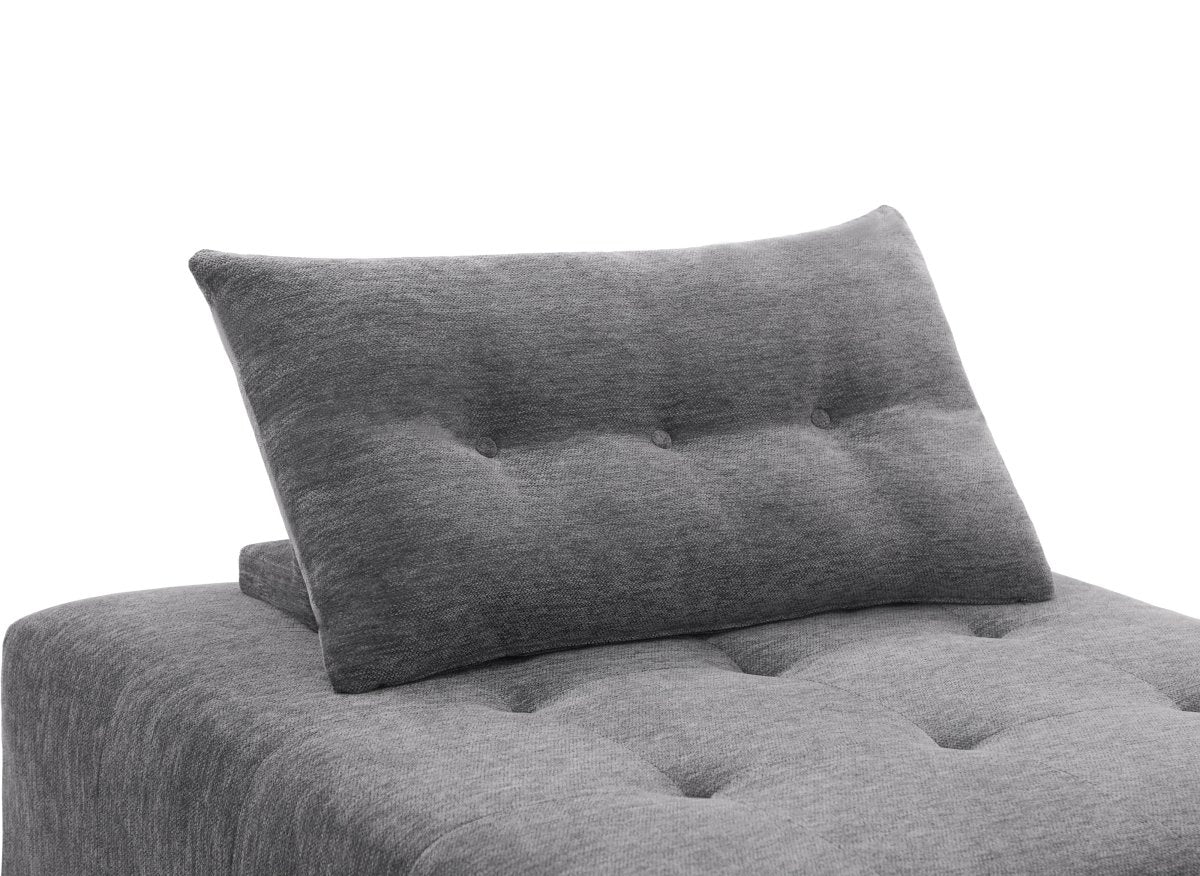 Fauteuil convertible en tissu texturé doux gris NATHEO - DécoInParis