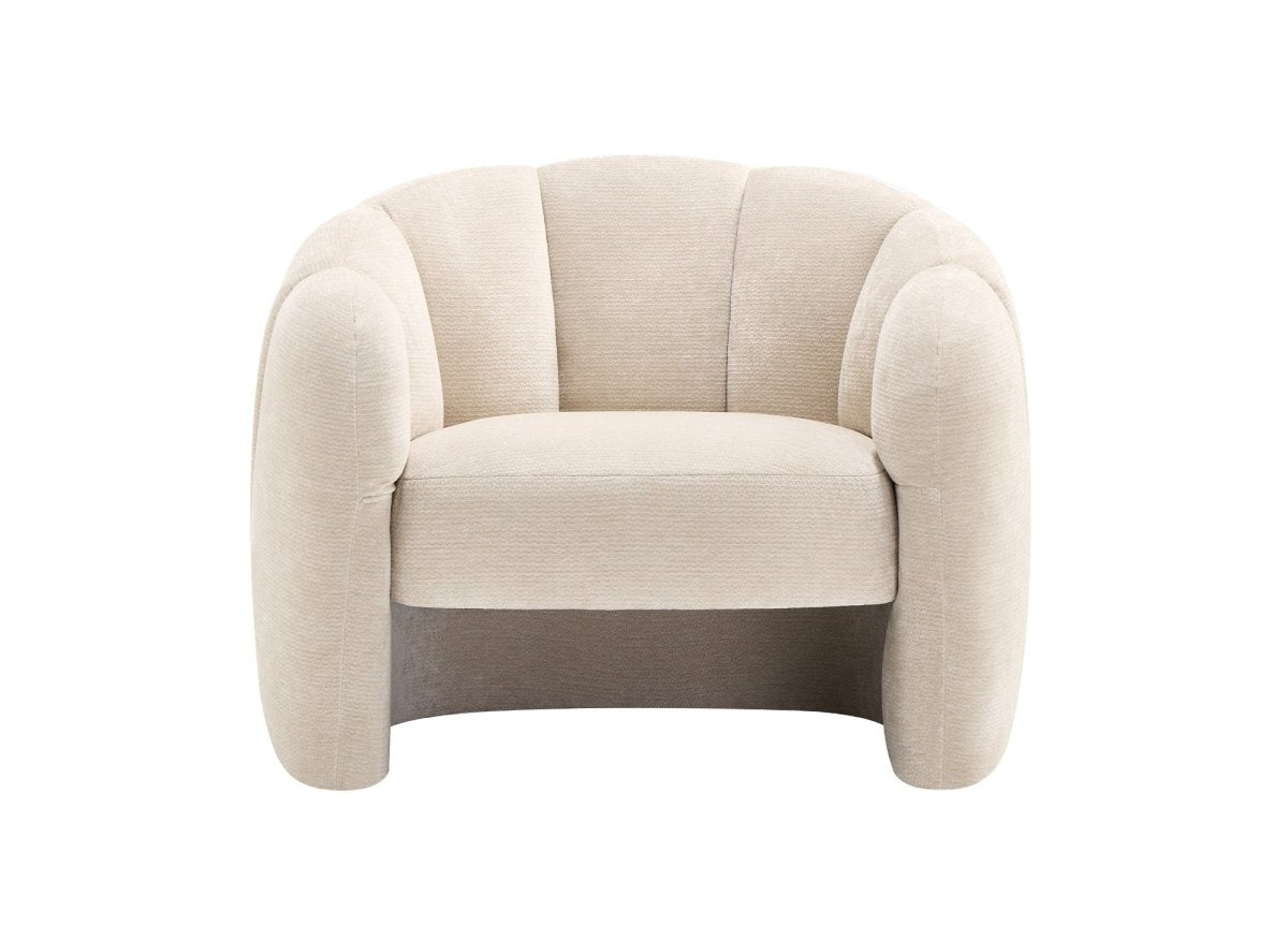 Fauteuil design en velours beige SENY - DécoInParis