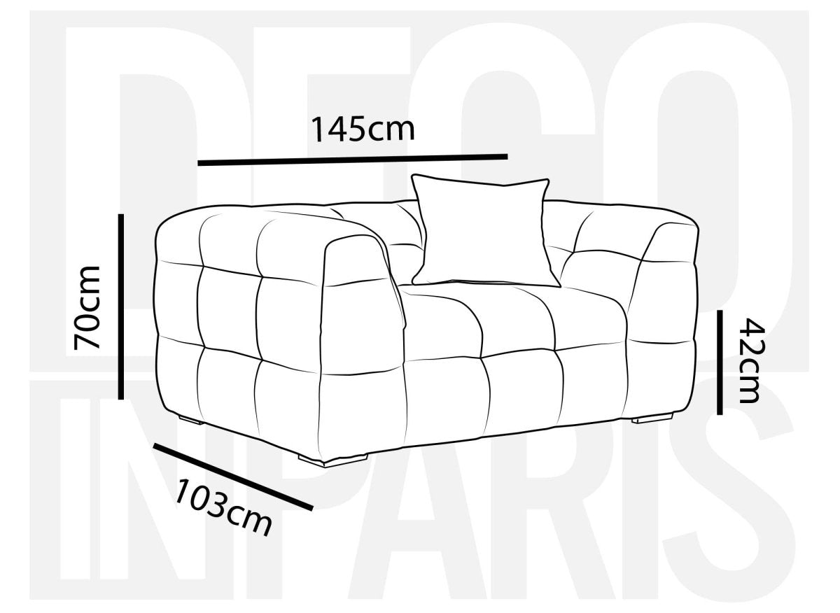 Fauteuil en tissu gris BELLA - DécoInParis