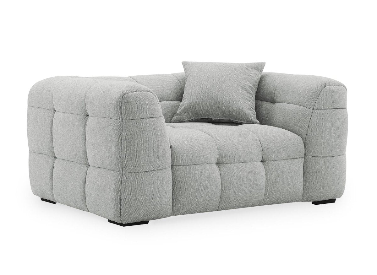 Fauteuil en tissu gris BELLA - DécoInParis