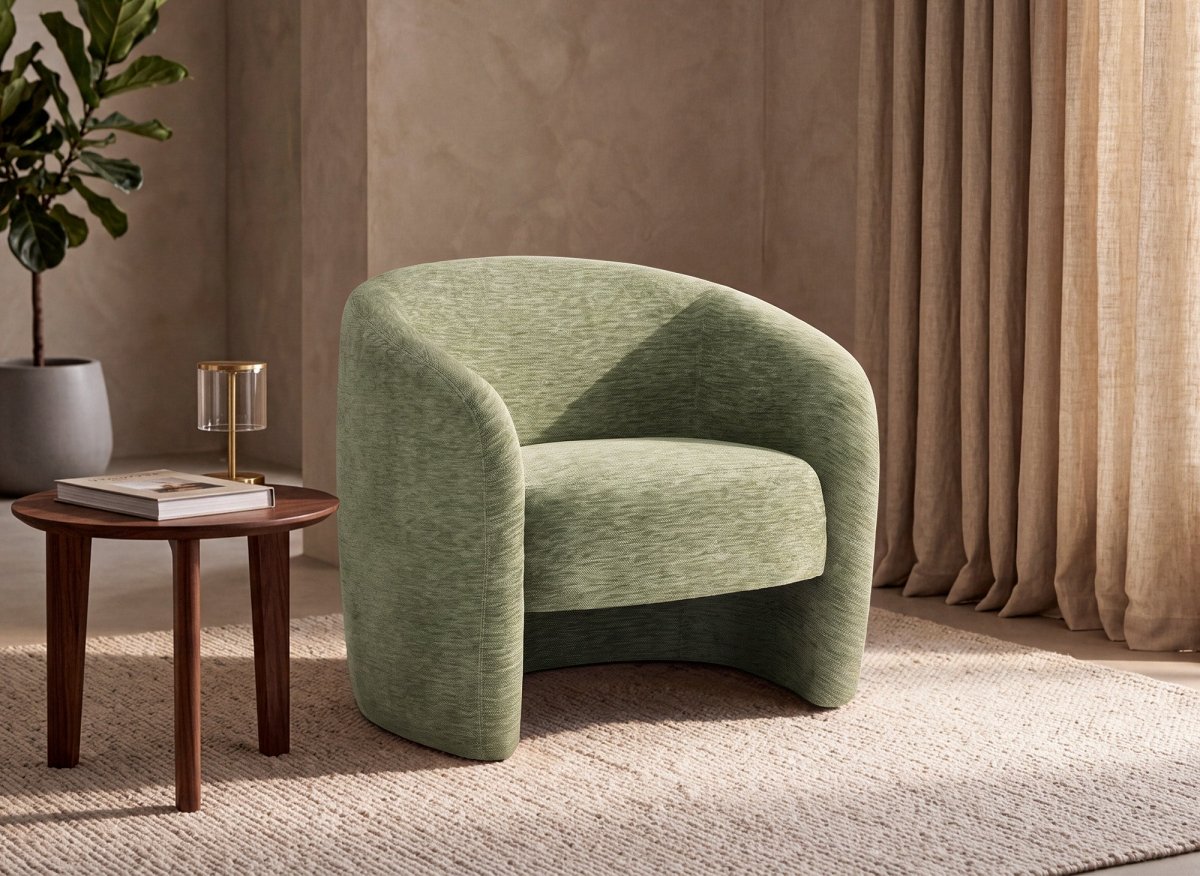 Fauteuil en velours vert d'eau OXFORD - DécoInParis