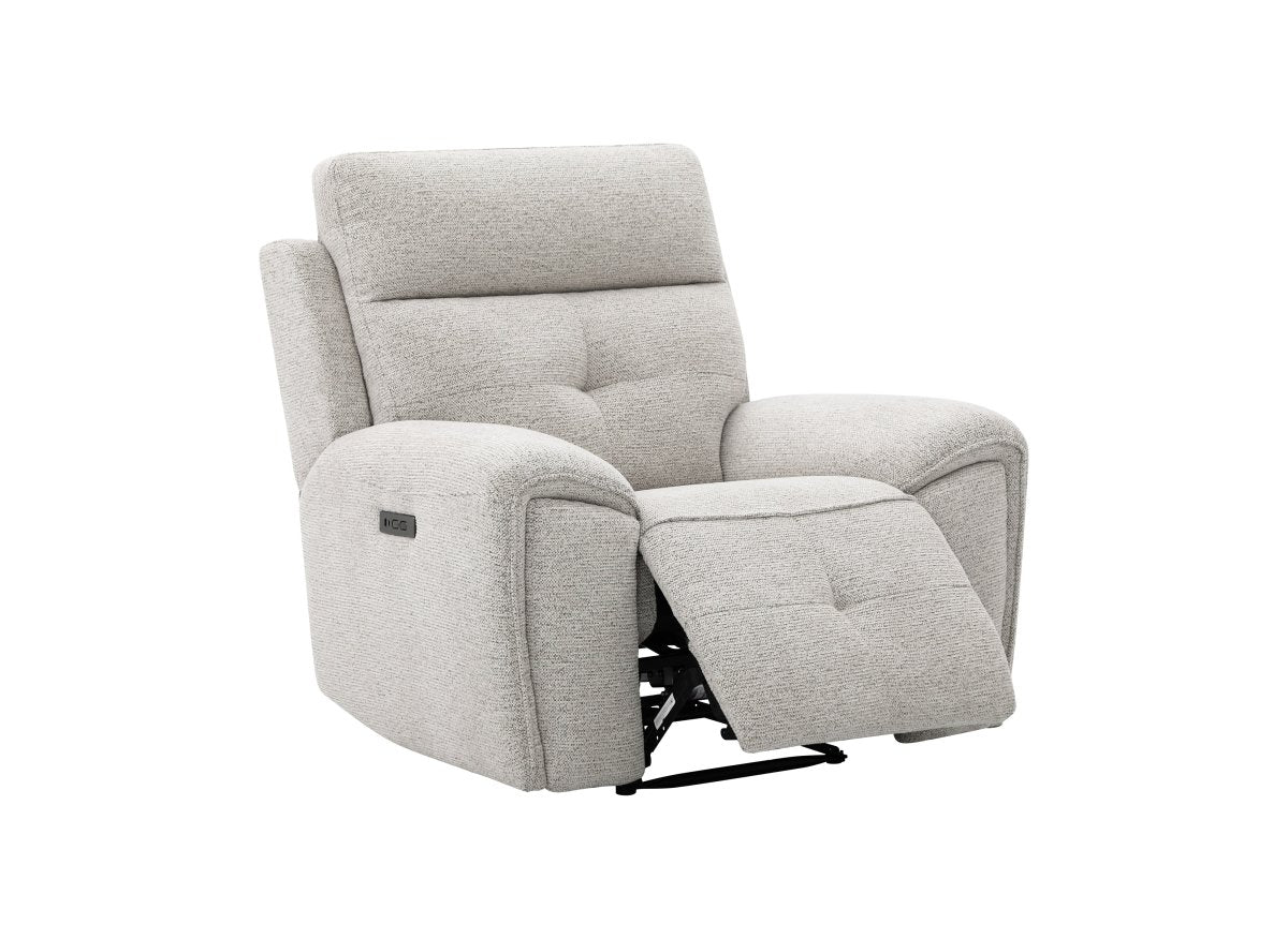 Fauteuil relax électrique en velours texturé beige PATRICIA - DécoInParis