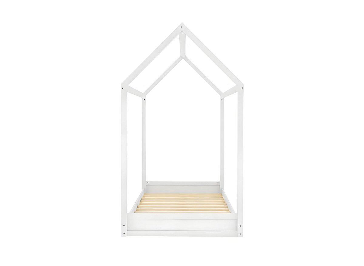 Lit cabane en bois blanc 90 x 190 cm POPY - DécoInParis