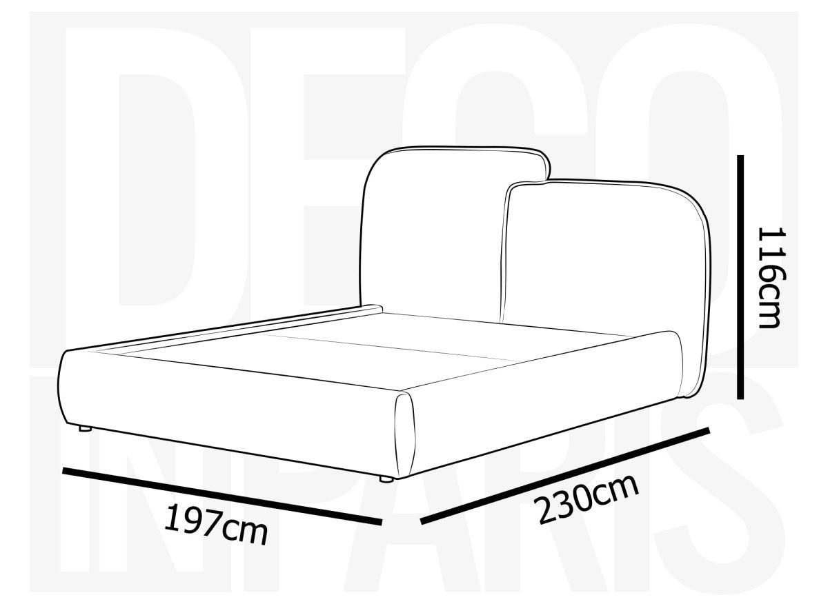 Lit coffre en velours chiné beige 160x200 cm MILENA - DécoInParis