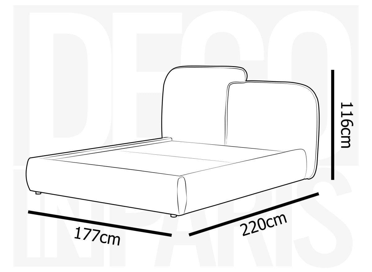 Lit coffre en velours chiné taupe 140x190 cm MILENA - DécoInParis