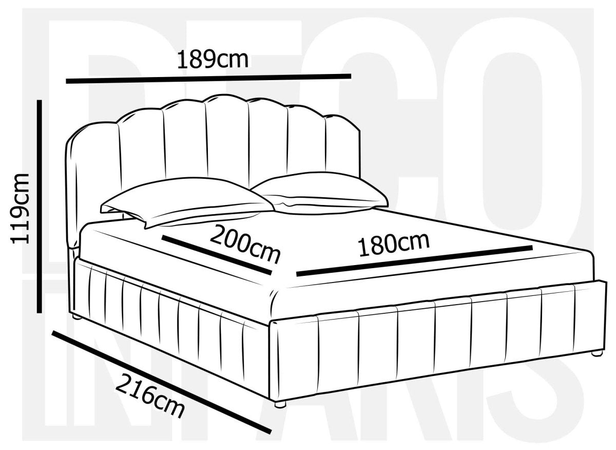 Lit coffre en velours gris 180x200 cm ELVIRA - DécoInParis