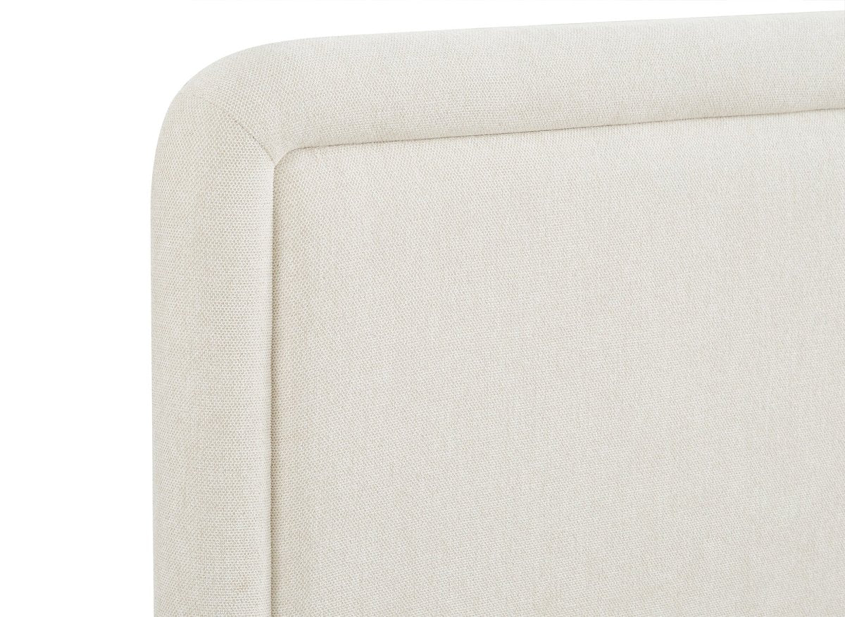 Lit double en tissu doux beige 180 x200 cm ANELA - DécoInParis