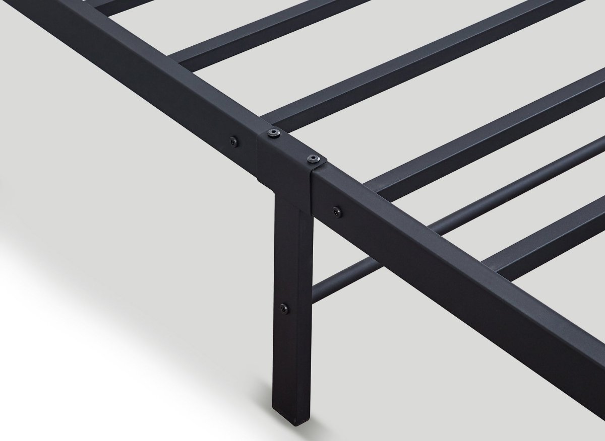 Lit simple en métal noir LUCINA 90 x 190 cm - DécoInParis