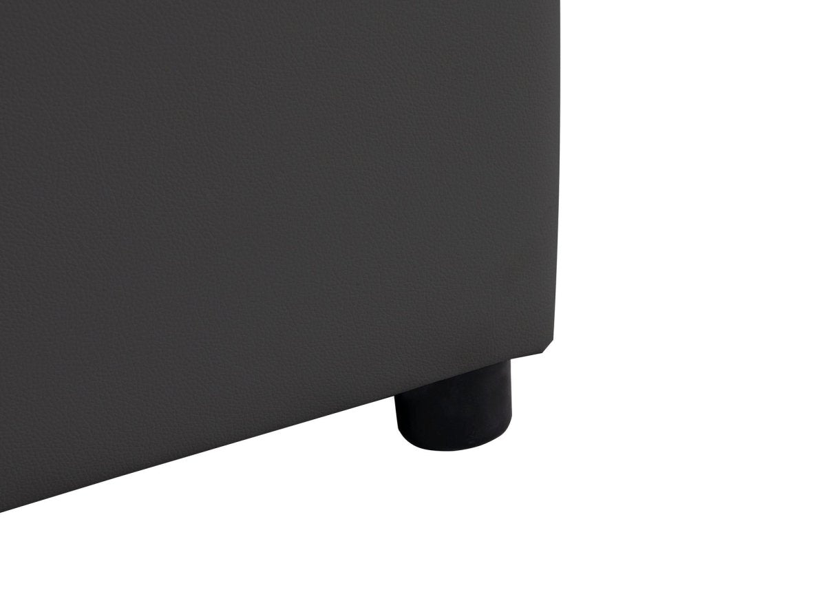 Lit sommier relevable avec coffre en simili cuir noir 180x200 cm LIZBAN - DécoInParis