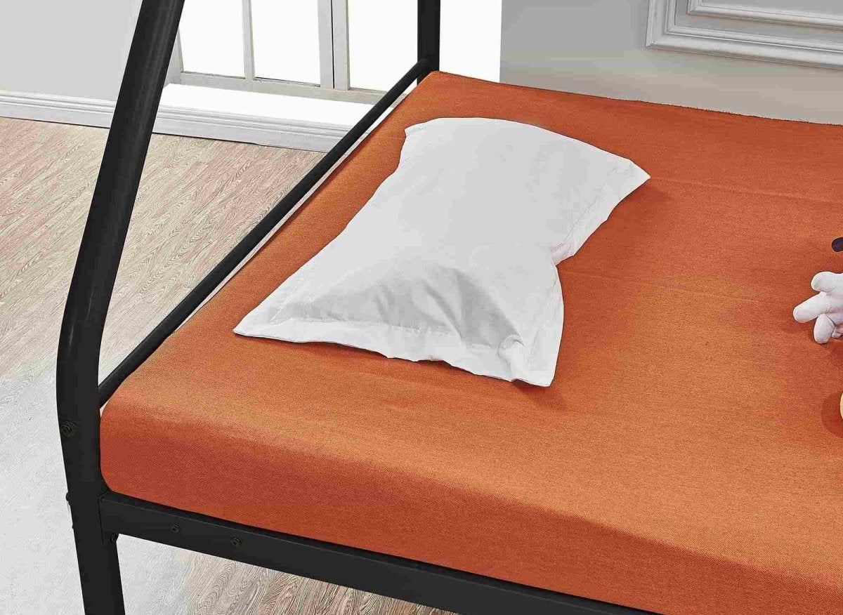 Lit superposé 3 places en métal noir 90 x 190 cm et 140 x 190 cm TRINITY - DécoInParis