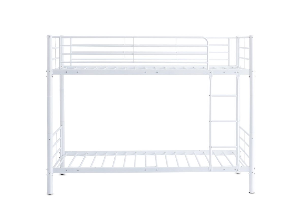 Lit superposé TWINS en métal blanc 90 X 190 cm + sommiers - DécoInParis