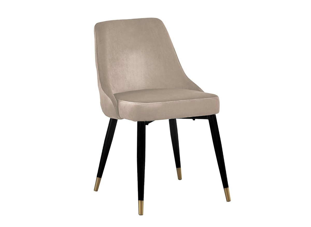 Lot de 2 chaises capitonnées en velours beige DORINA - DécoInParis