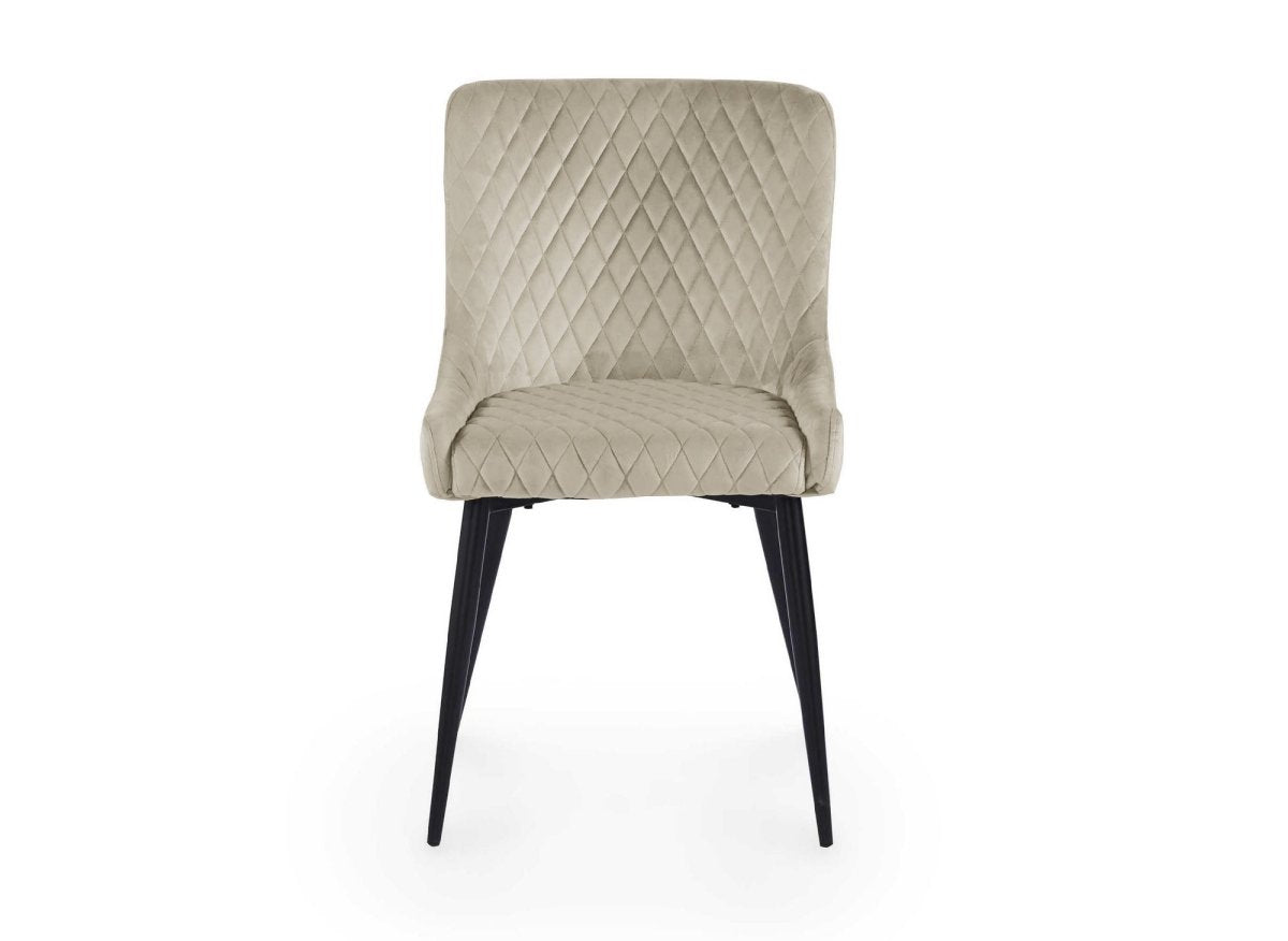 Lot de 2 chaises design en velours beige JENNY - DécoInParis