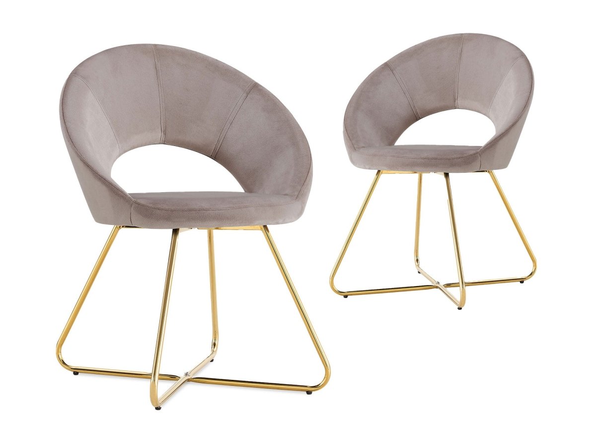 Lot de 2 chaises design en velours beige PETRA - DécoInParis